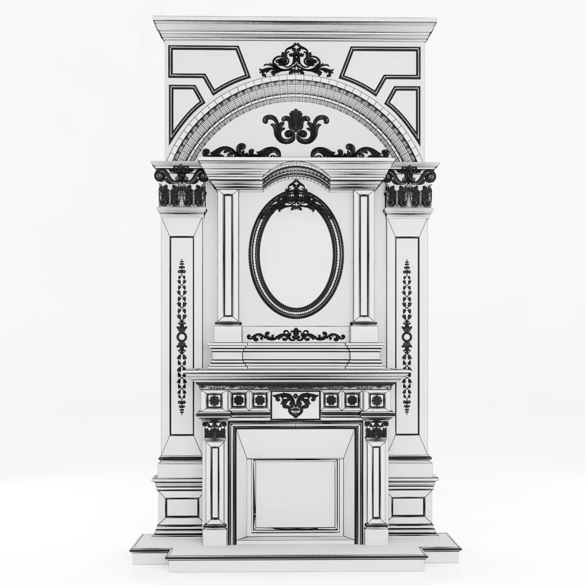 Marble Fireplace 11 — 3D model preview 1