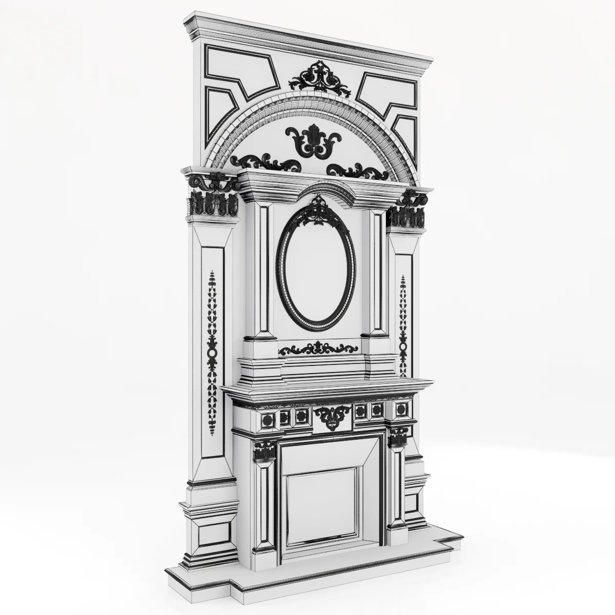 Marble Fireplace 11 — 3D model preview 5