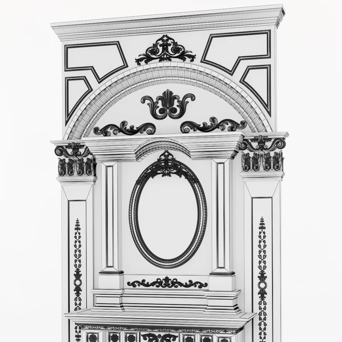 Marble Fireplace 11 — 3D model preview 7