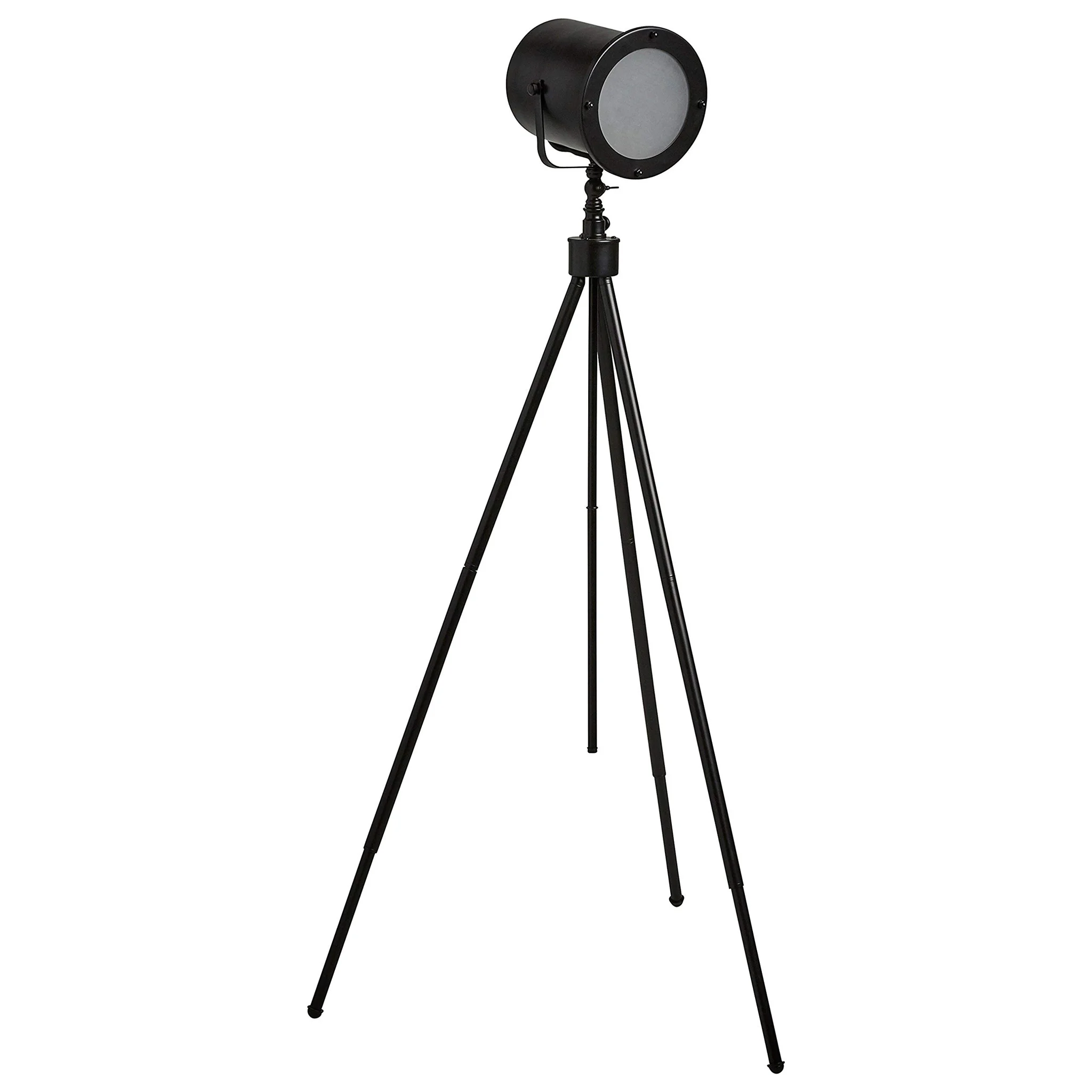 Industrial Tripod Spotlight Floor Lamp Black Metal