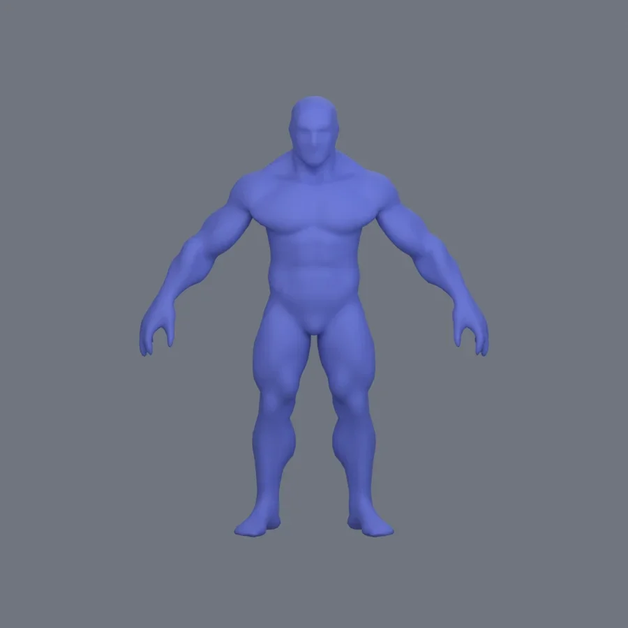 Basemesh Stylized Boy 02, 3D model preview 1