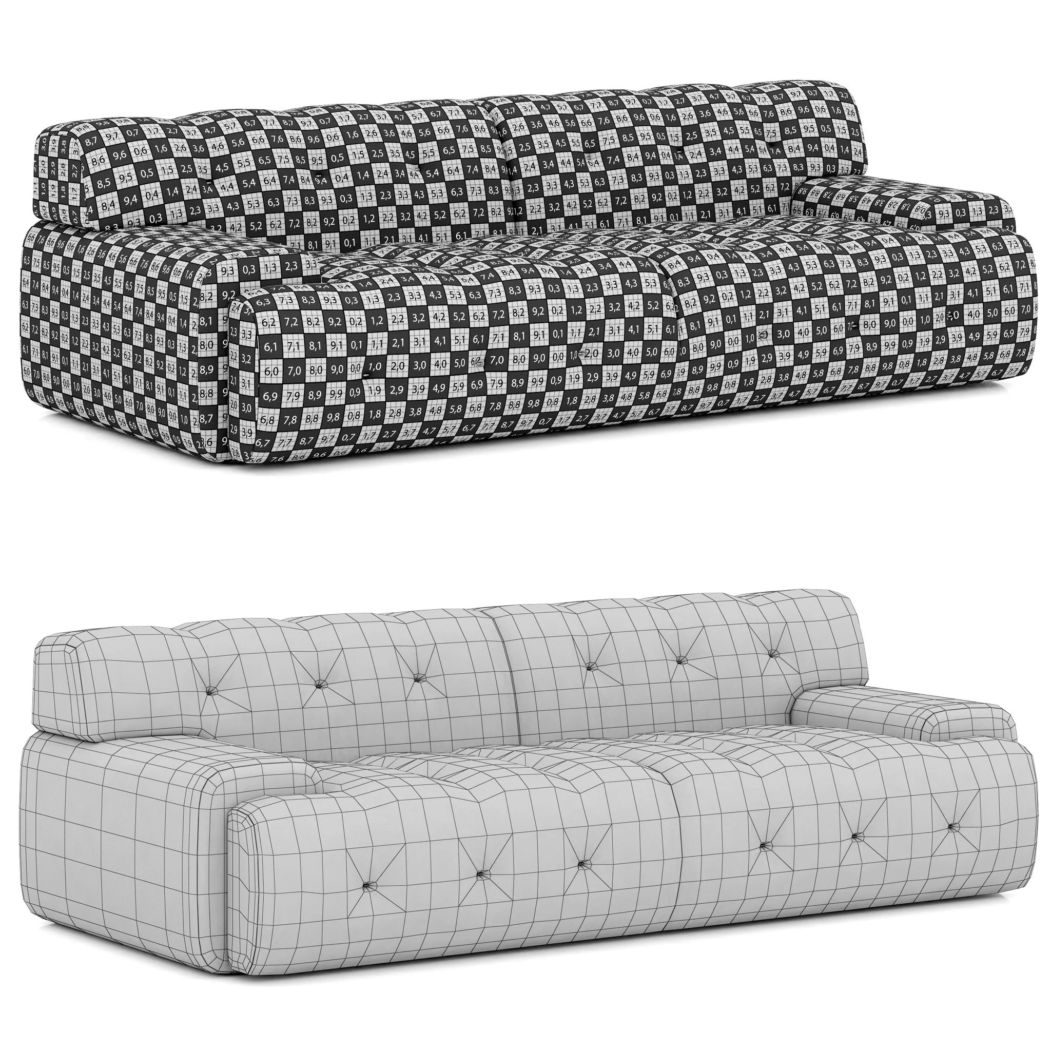 Roche Bobois Blogger Large 3 Seat Sofa — 3D model preview 12