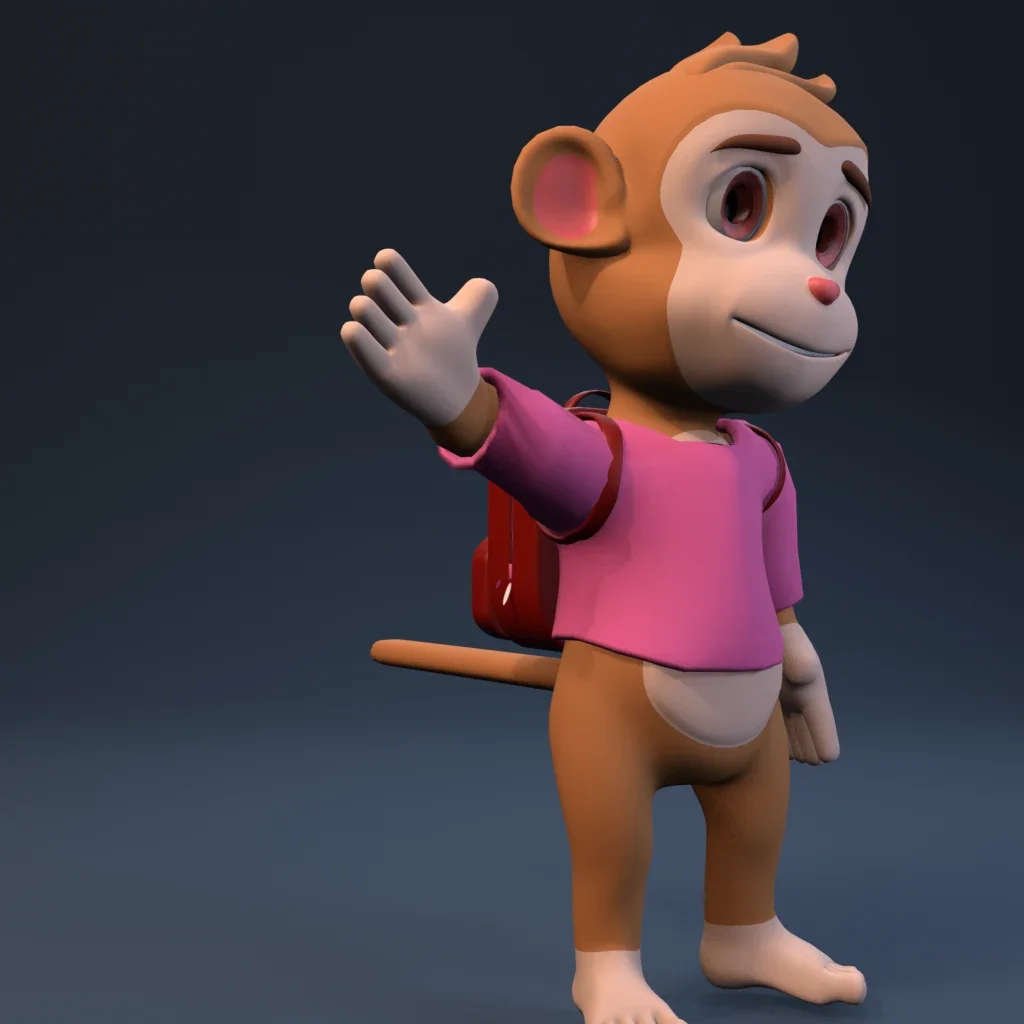 Illustration Monkey Rigged