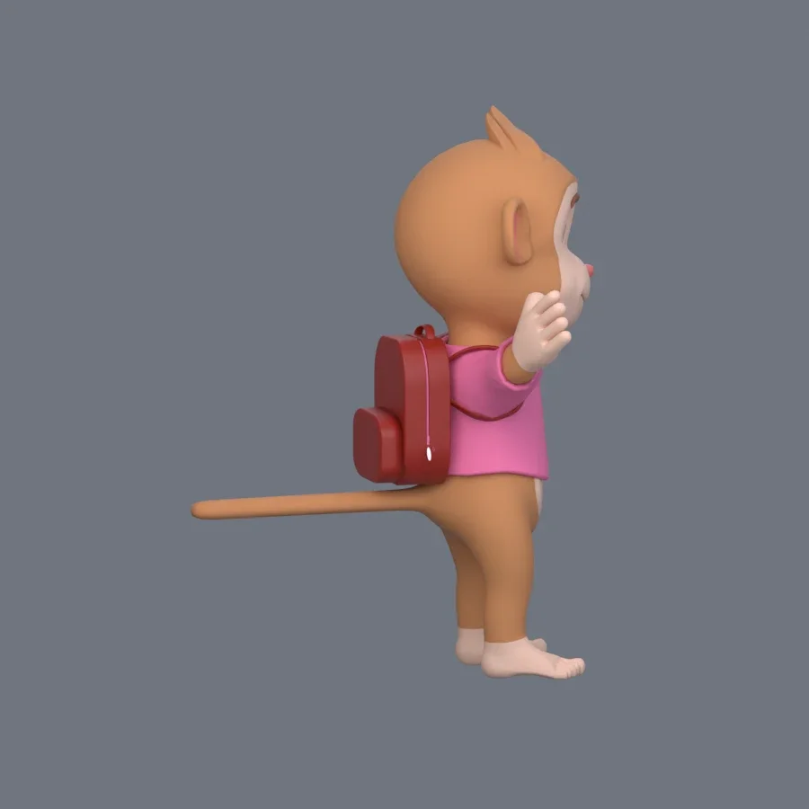 Illustration Monkey Rigged, 3D model preview 5