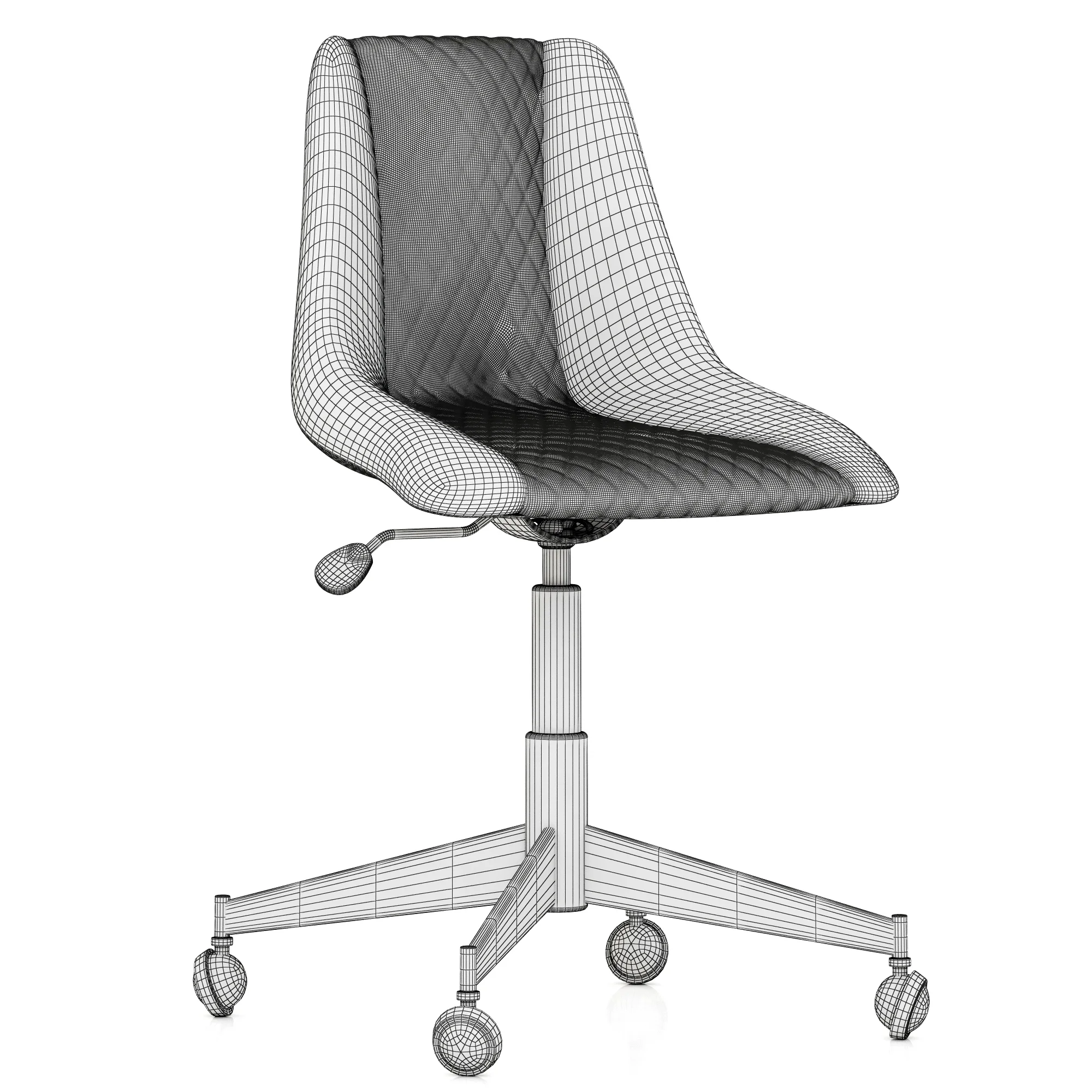 Restoration Hardware Bucket Seat Desk Chair — 3D model preview 6