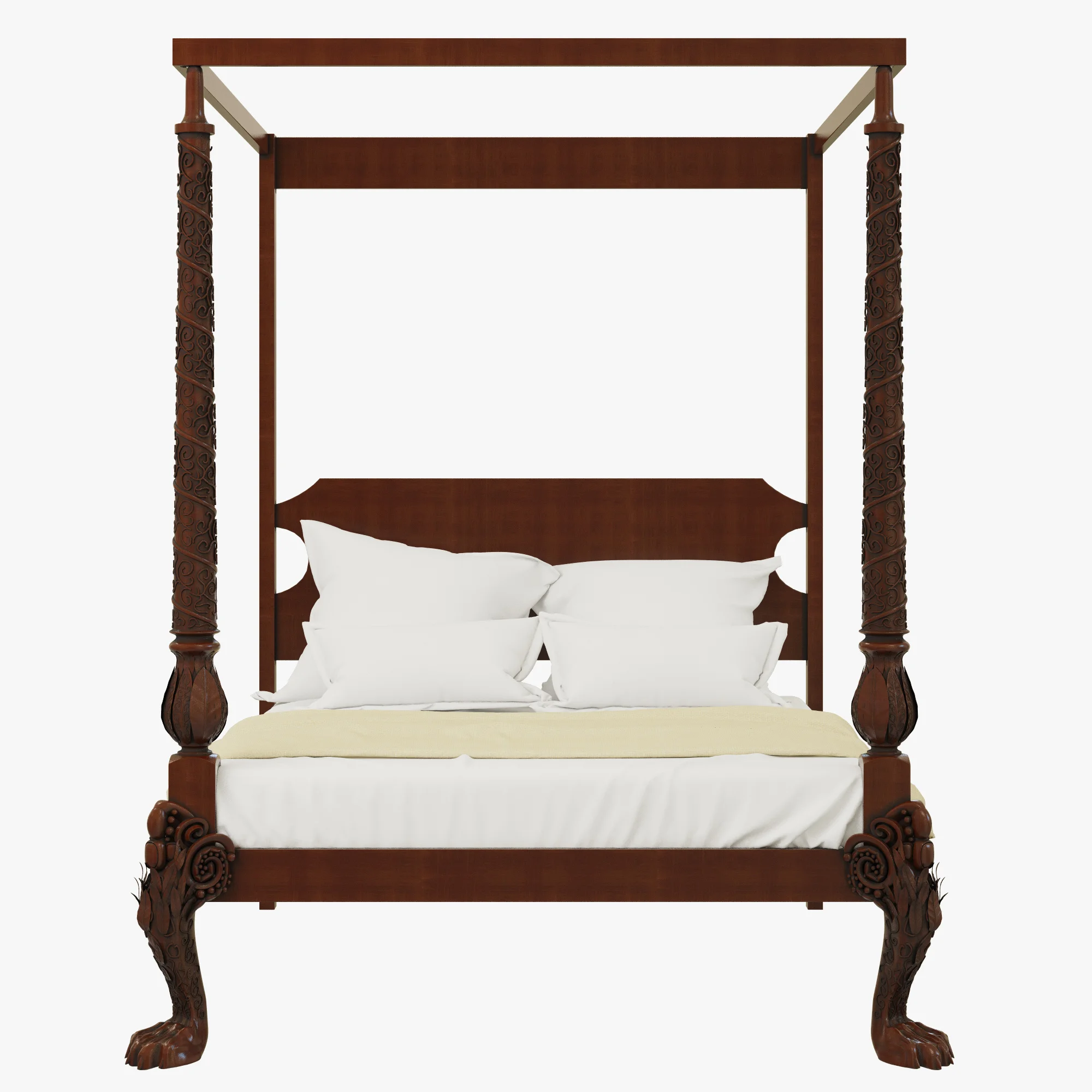 Irish Mahogany Four Poster Tester Bed Circa 1760 — 3D model preview 3