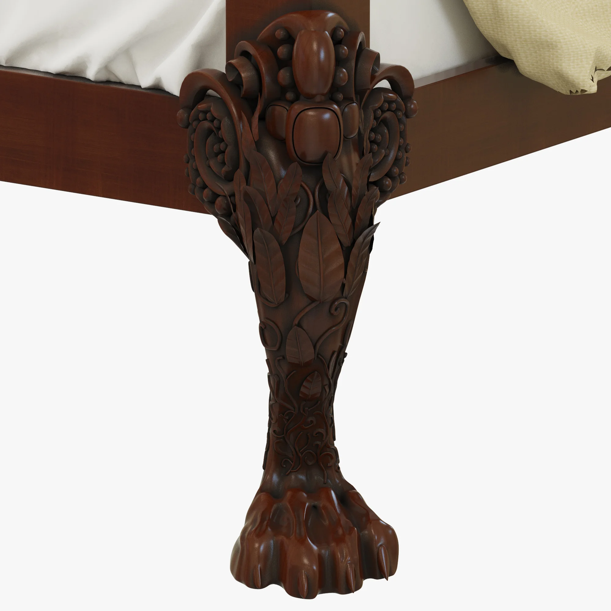Irish Mahogany Four Poster Tester Bed Circa 1760 — 3D model preview 4