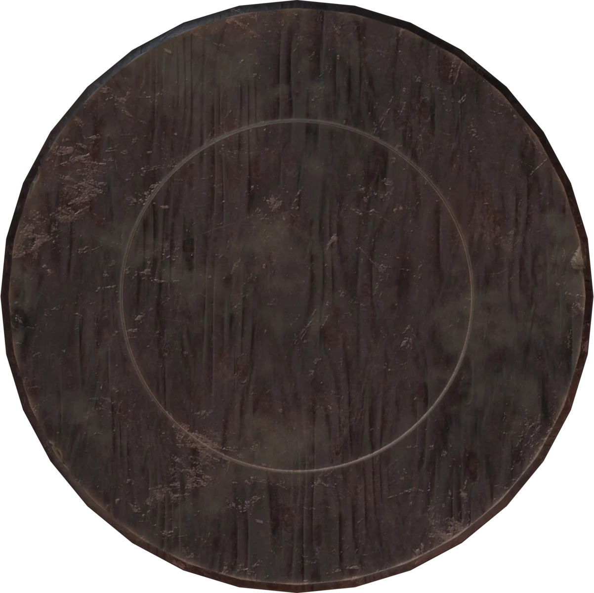 Antique Chinese Wooden Stool with Carved Top, 3D model preview 4