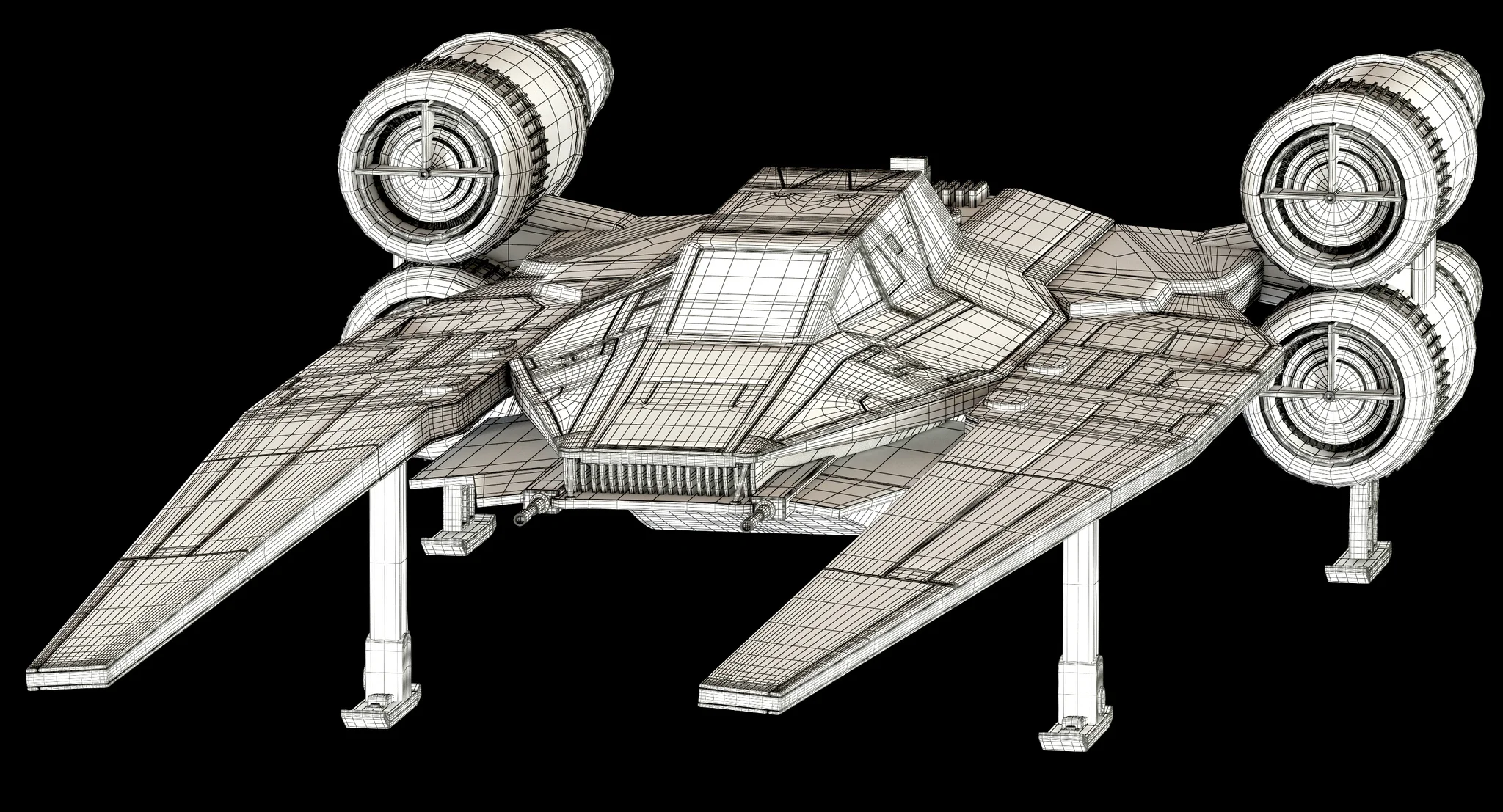 Star Wars U Wing — 3D model preview 5