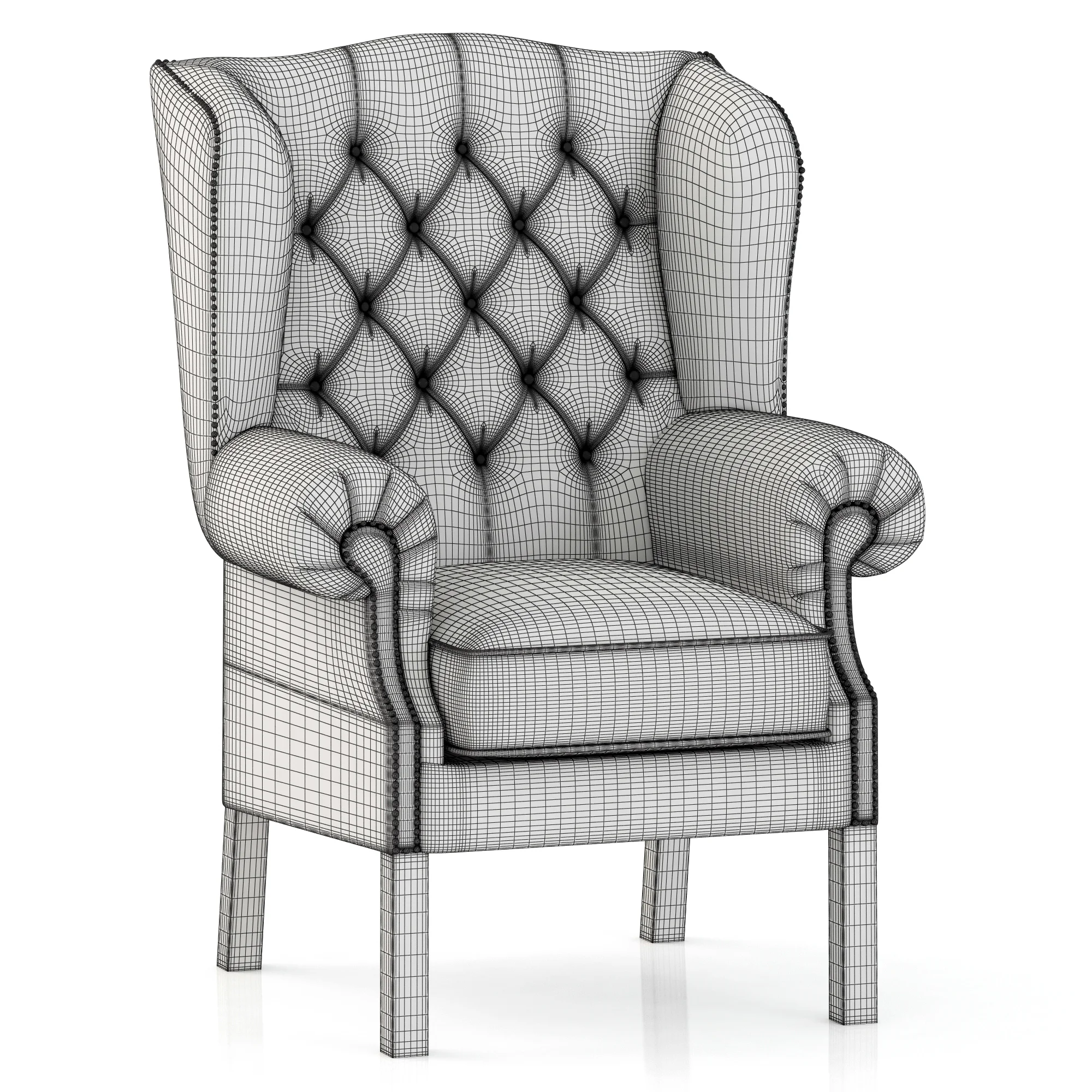 Eichholtz Club Chair Bradley — 3D model preview 2