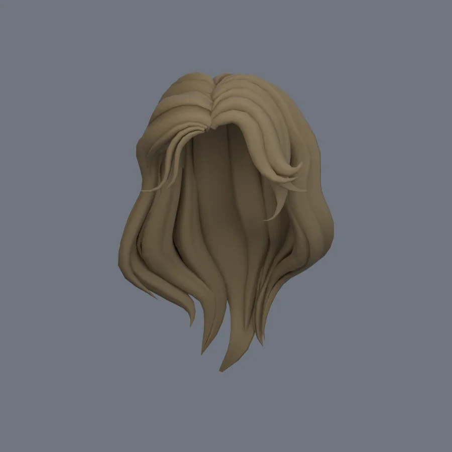 Girl Hairstyle 05, 3D model preview 1