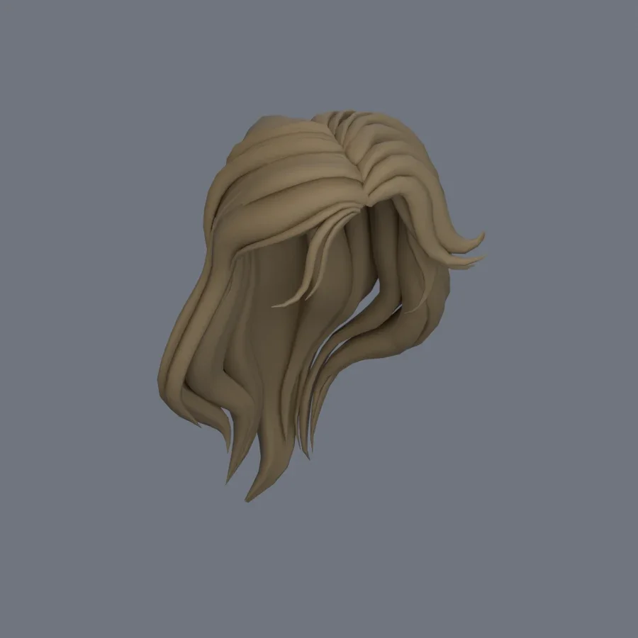 Girl Hairstyle 05, 3D model preview 2