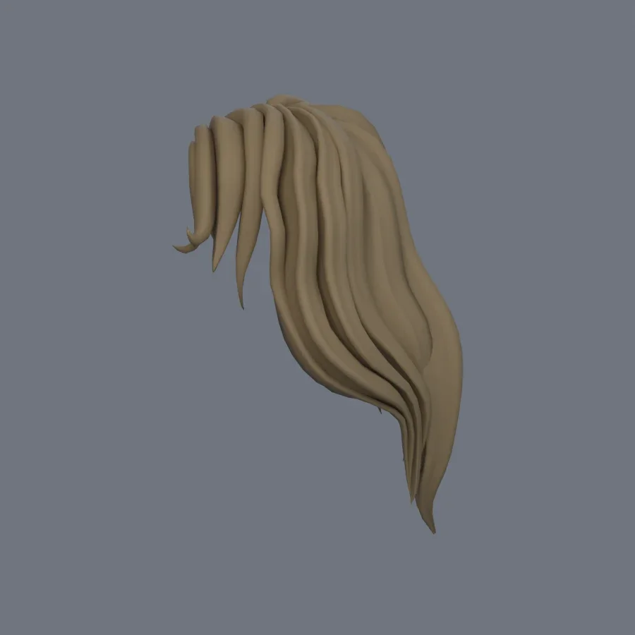 Girl Hairstyle 05, 3D model preview 3