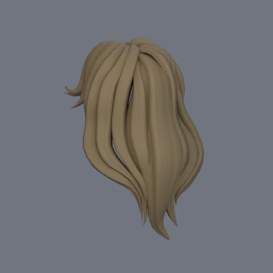 Girl Hairstyle 05, 3D model preview 6