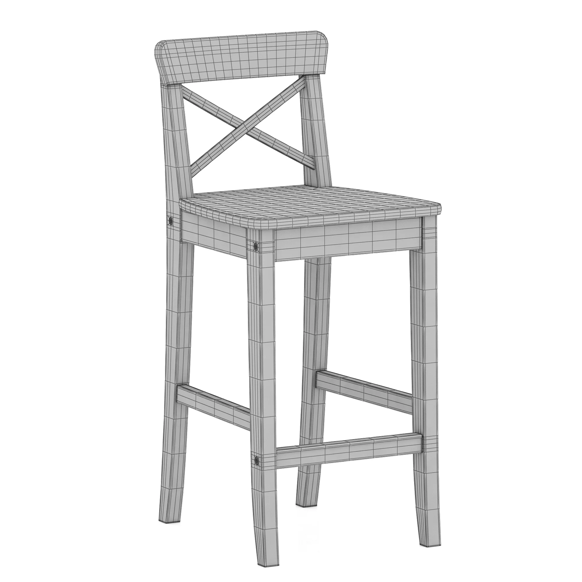 Ikea INGOLF Bar Stool, 3D model preview 8