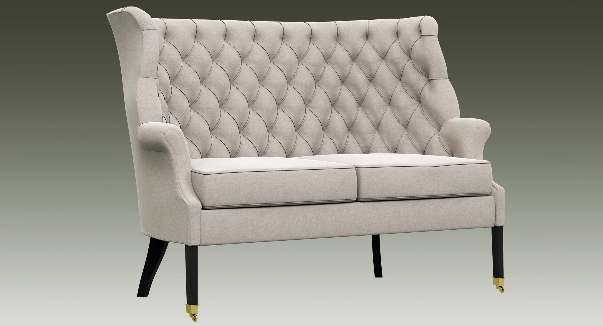 Restoration Hardware 19th C. English Wing Settee — 3D model preview 4