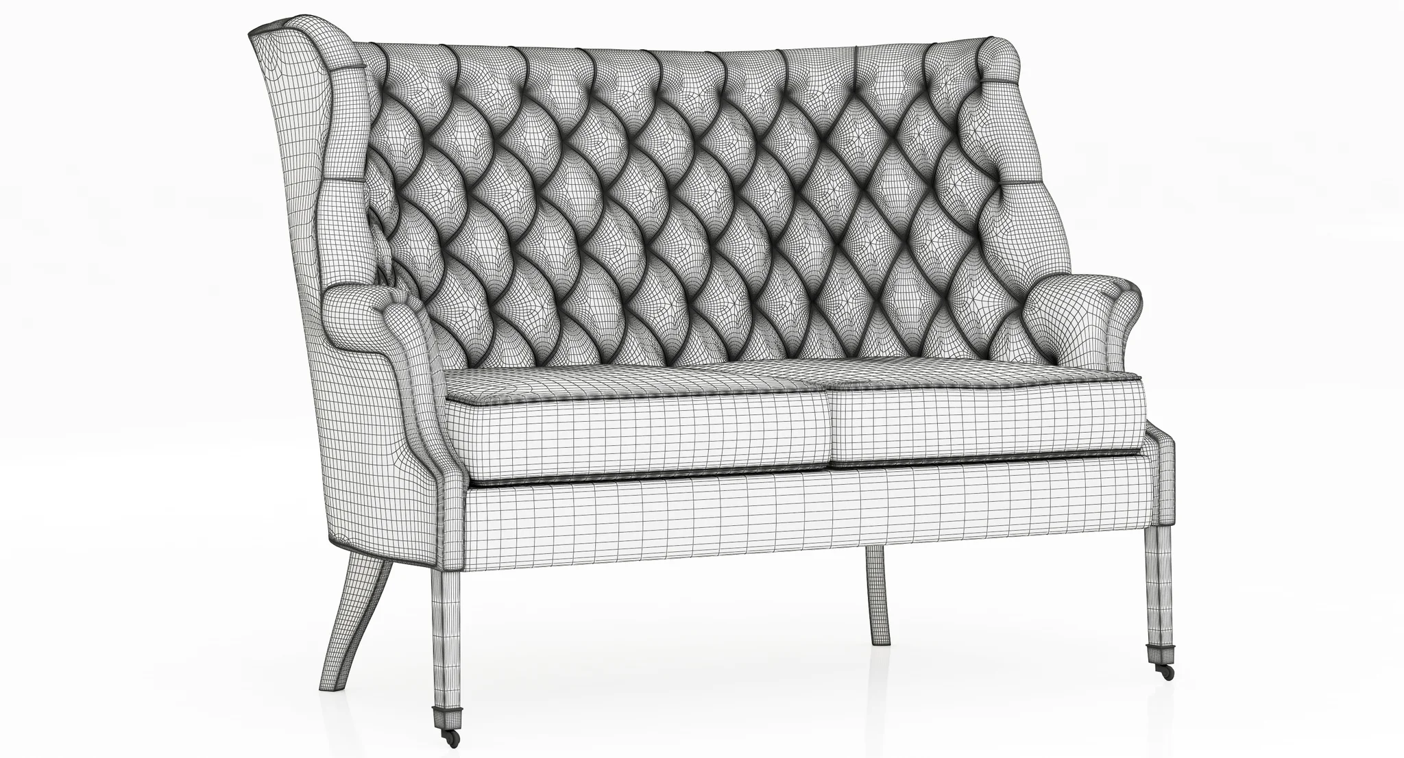 Restoration Hardware 19th C. English Wing Settee — 3D model preview 10