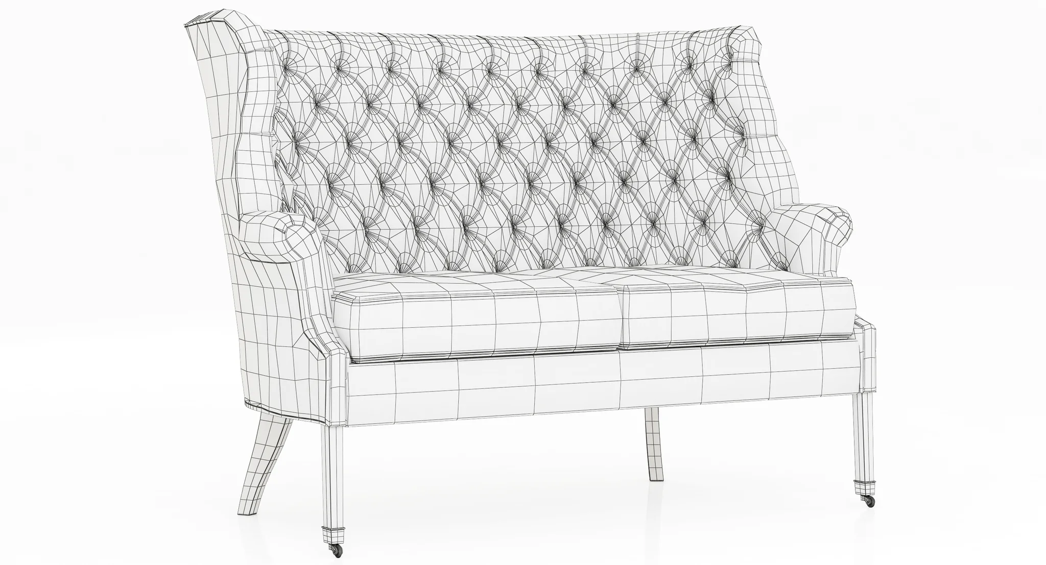 Restoration Hardware 19th C. English Wing Settee — 3D model preview 11