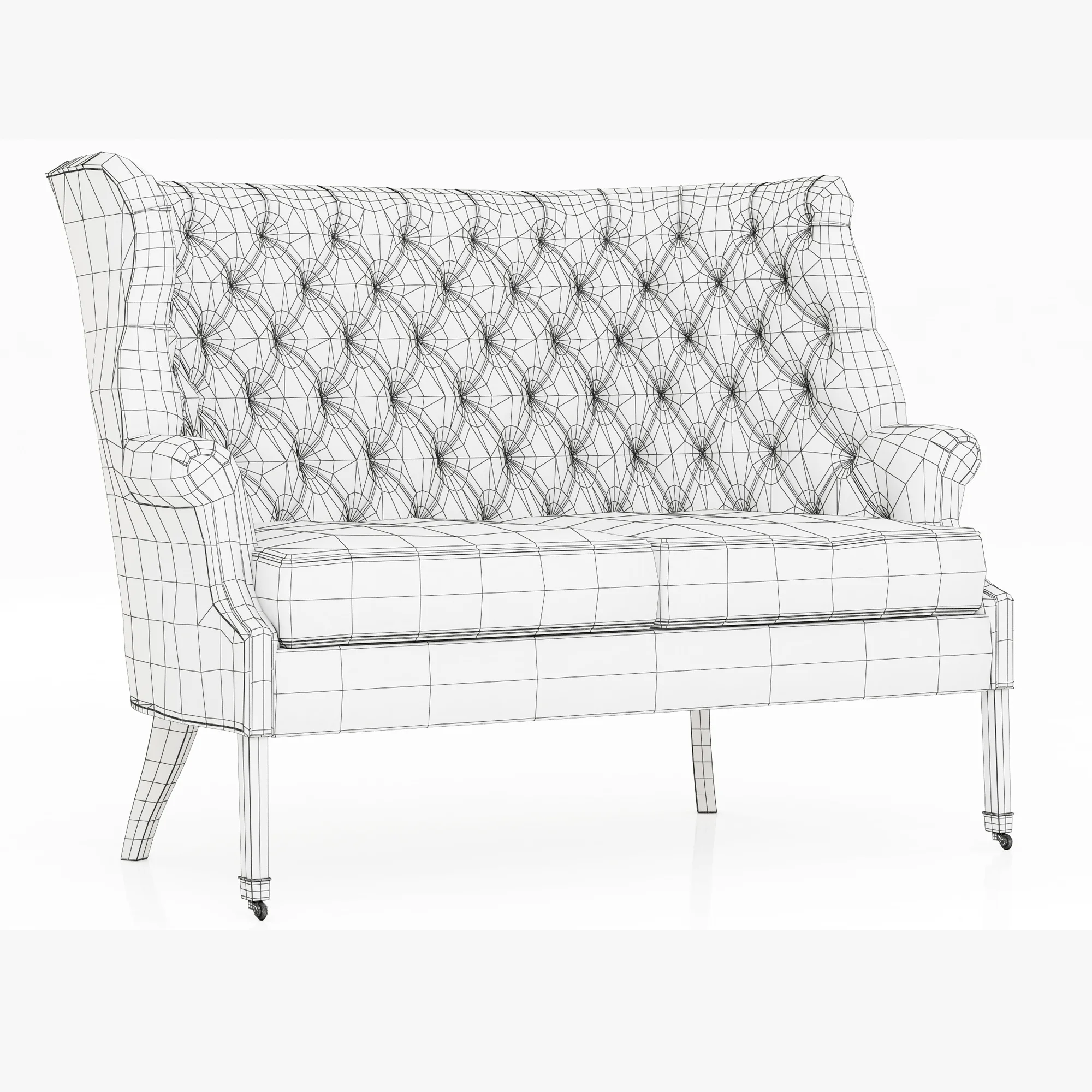 Restoration Hardware 19th C. English Wing Settee — 3D model preview 12
