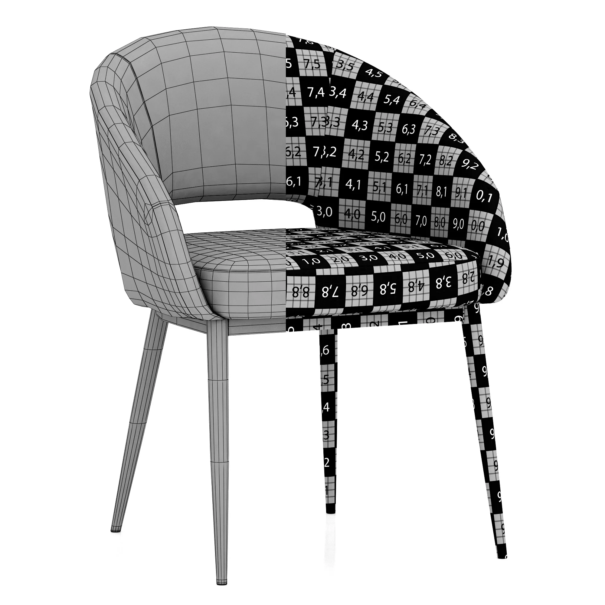 Eurway Reeves Dining Chair — 3D model preview 8