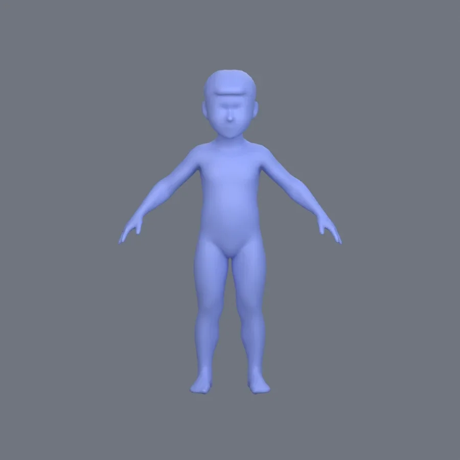 Basemesh Male Child, 3D model preview 1