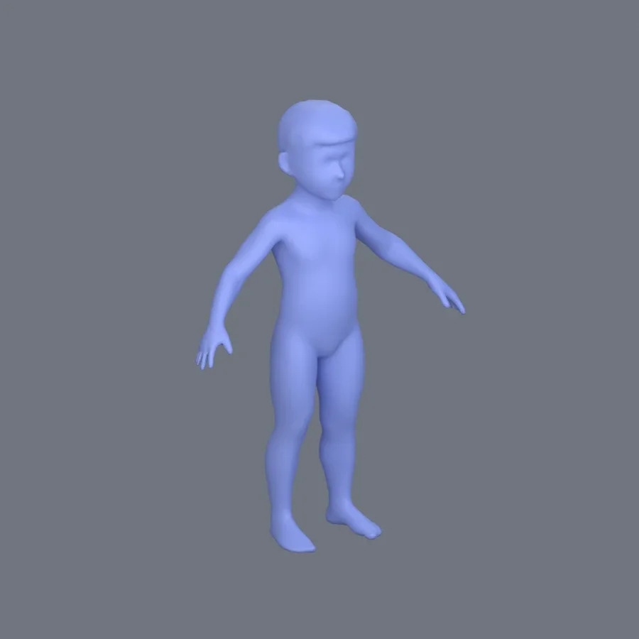 Basemesh Male Child, 3D model preview 2