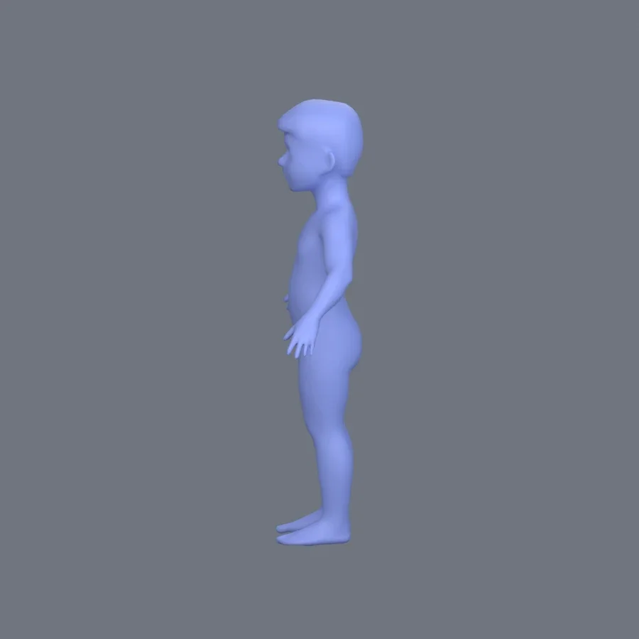 Basemesh Male Child, 3D model preview 3