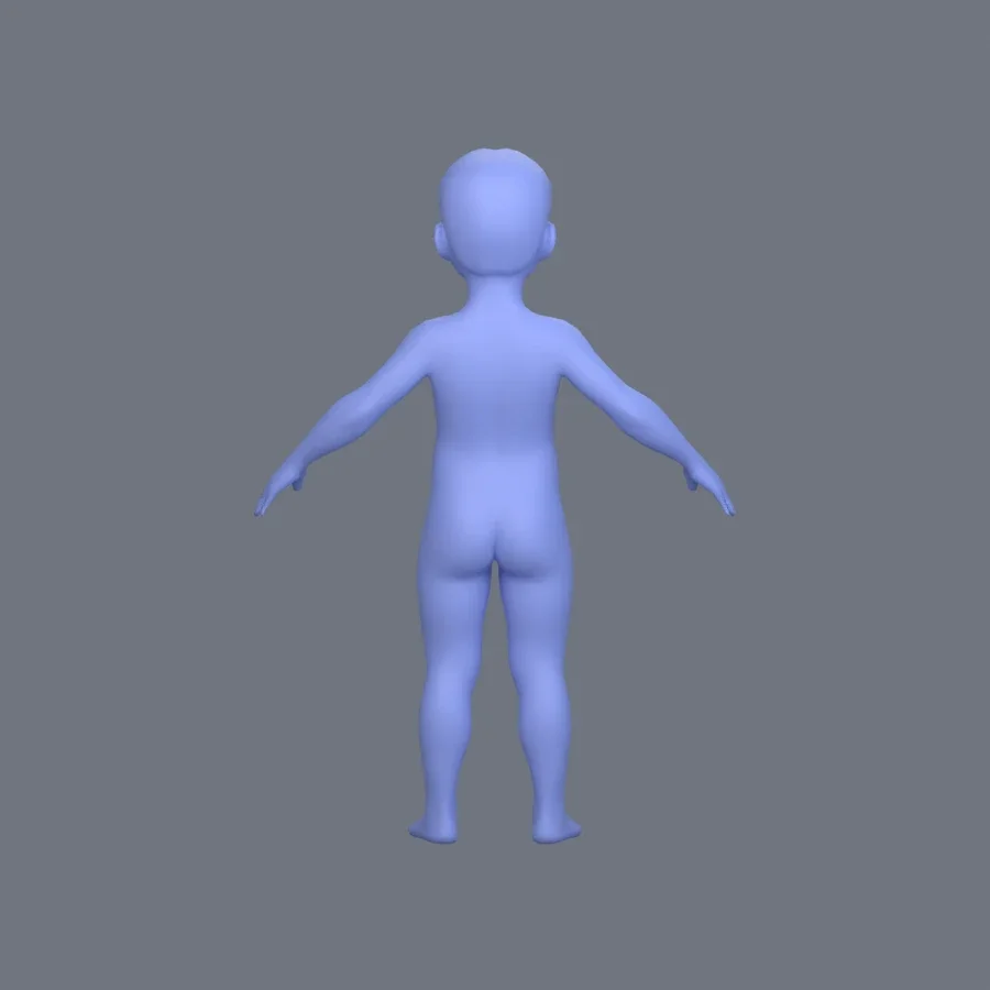 Basemesh Male Child, 3D model preview 4