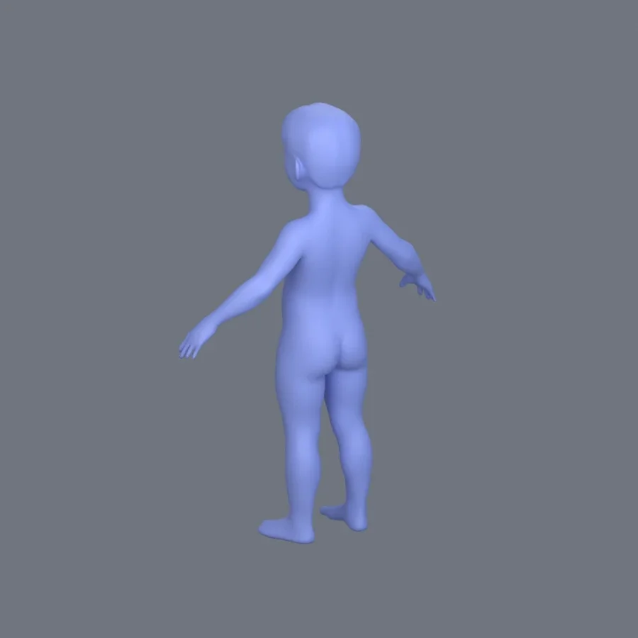 Basemesh Male Child, 3D model preview 6