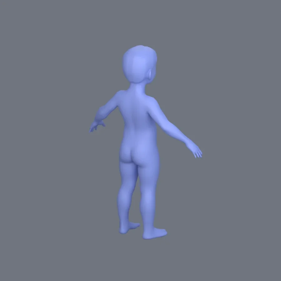 Basemesh Male Child, 3D model preview 7