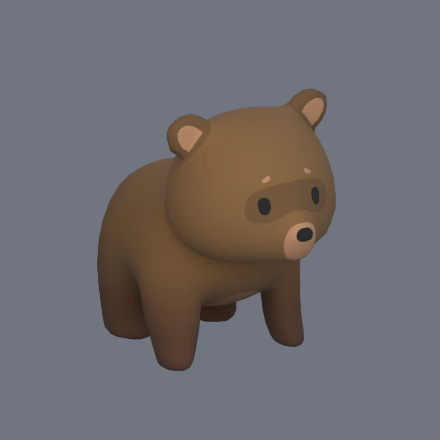 Stylized Animal Bear, 3D model preview 2