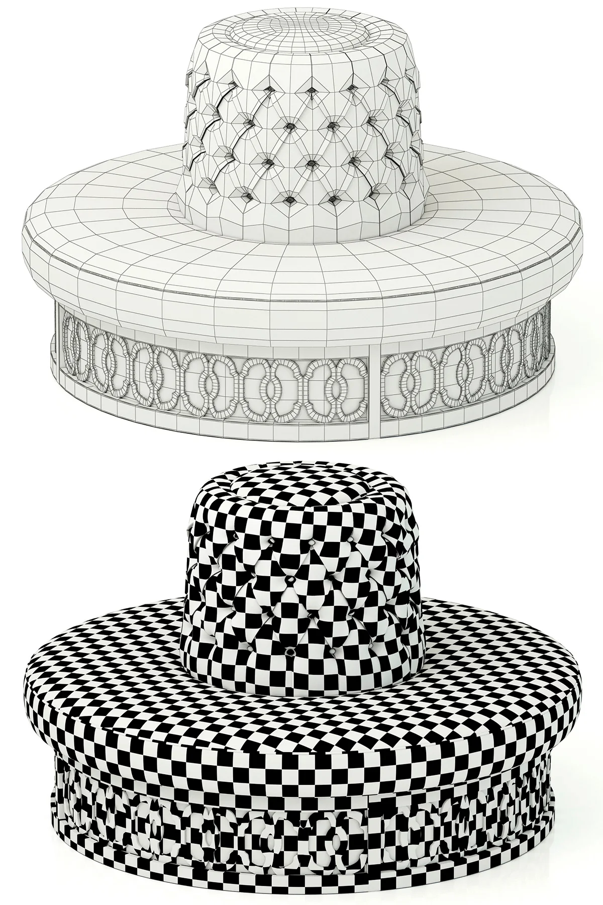 BRUNO ZAMPA JOSHUA ROUND BENCH — 3D model preview 7