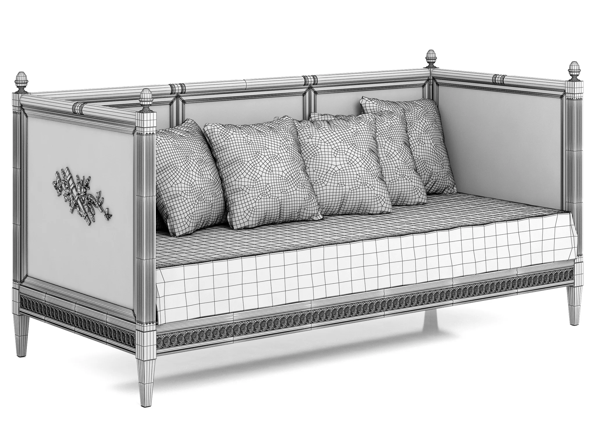 Salda Arredamenti Divano Letto Luigi XVI 8510 — 3D model preview 8