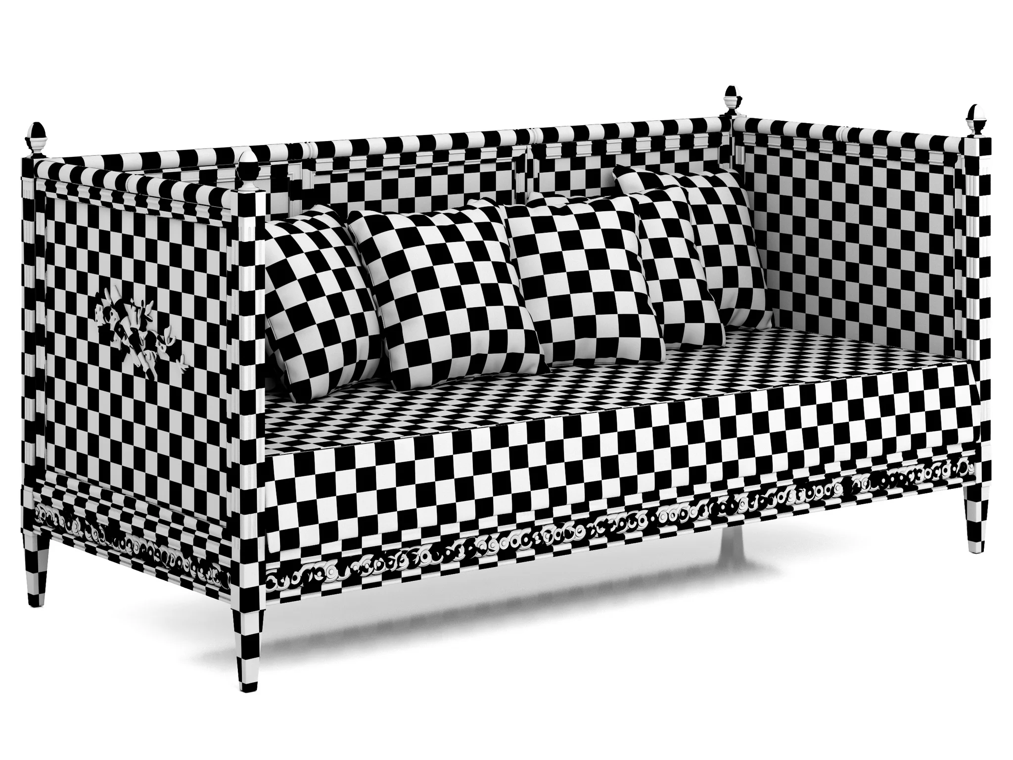 Salda Arredamenti Divano Letto Luigi XVI 8510 — 3D model preview 10