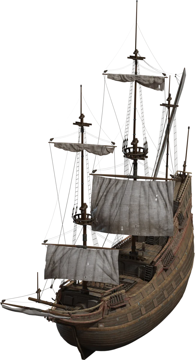 Dutch Golden Age Sailing Ship – Large Galleon with Full Rigging