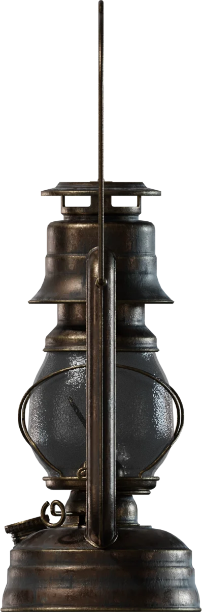 Antique Kerosene Oil Lantern, 3D model preview 3