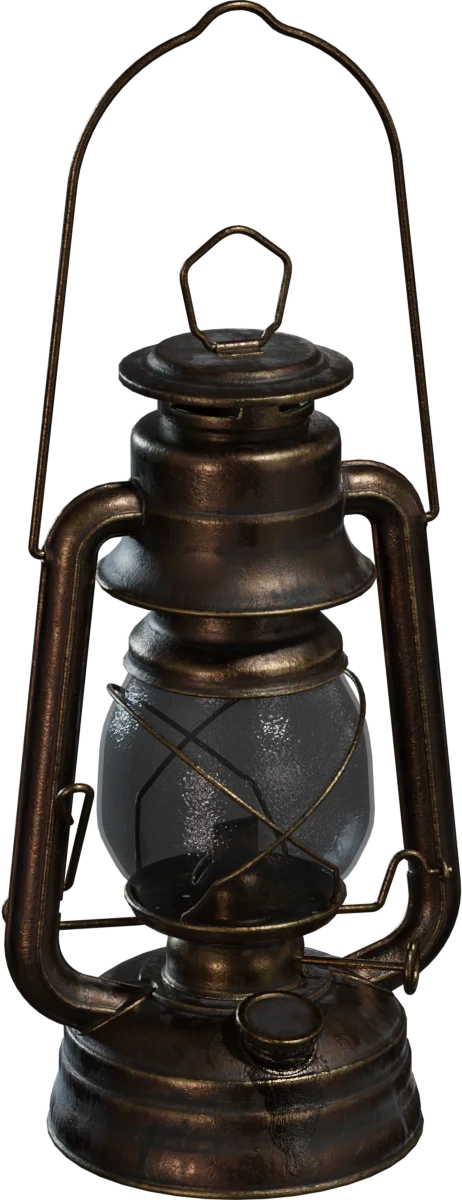Antique Kerosene Oil Lantern, 3D model preview 5