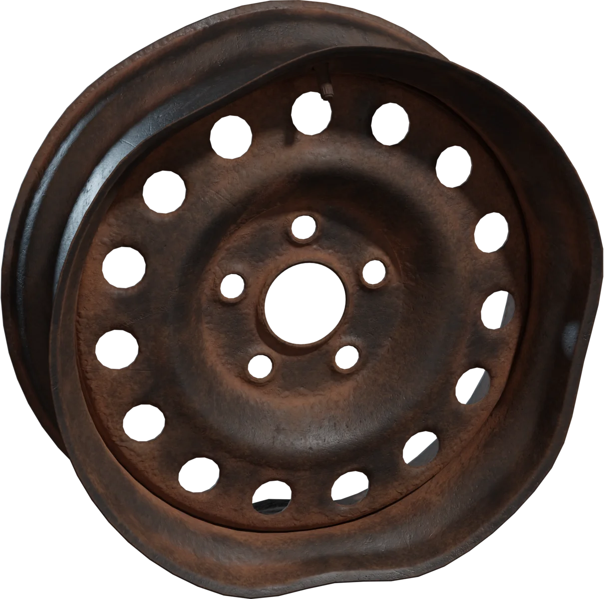 Rusted Steel Wheel Rim