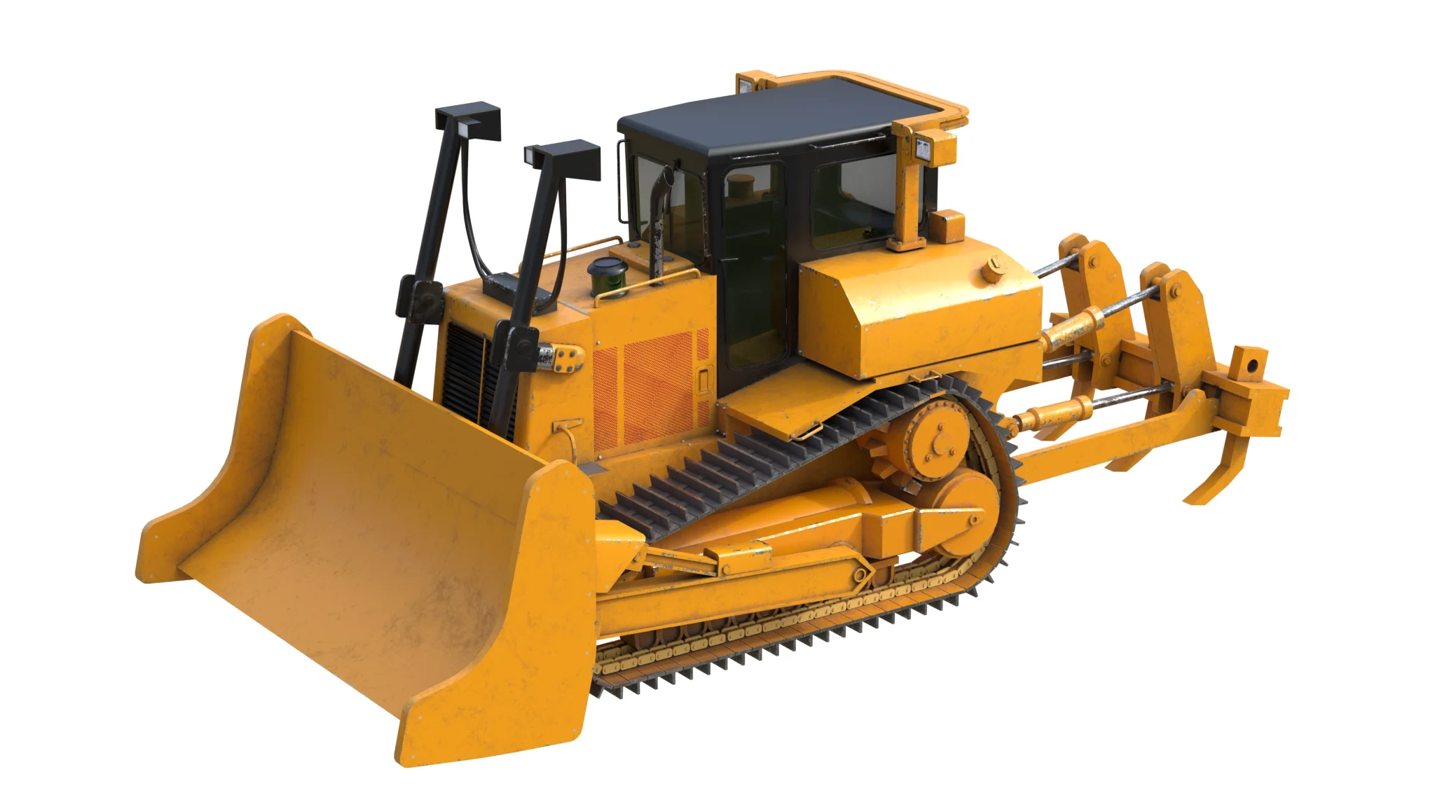 Dozer D7R Industrial Vehicle, 3D model preview 2