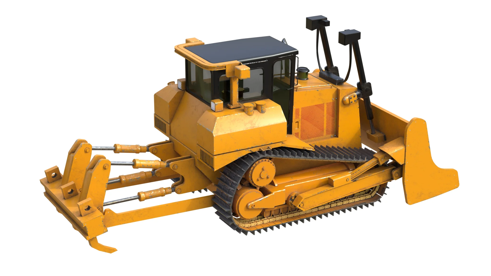 Dozer D7R Industrial Vehicle, 3D model preview 3