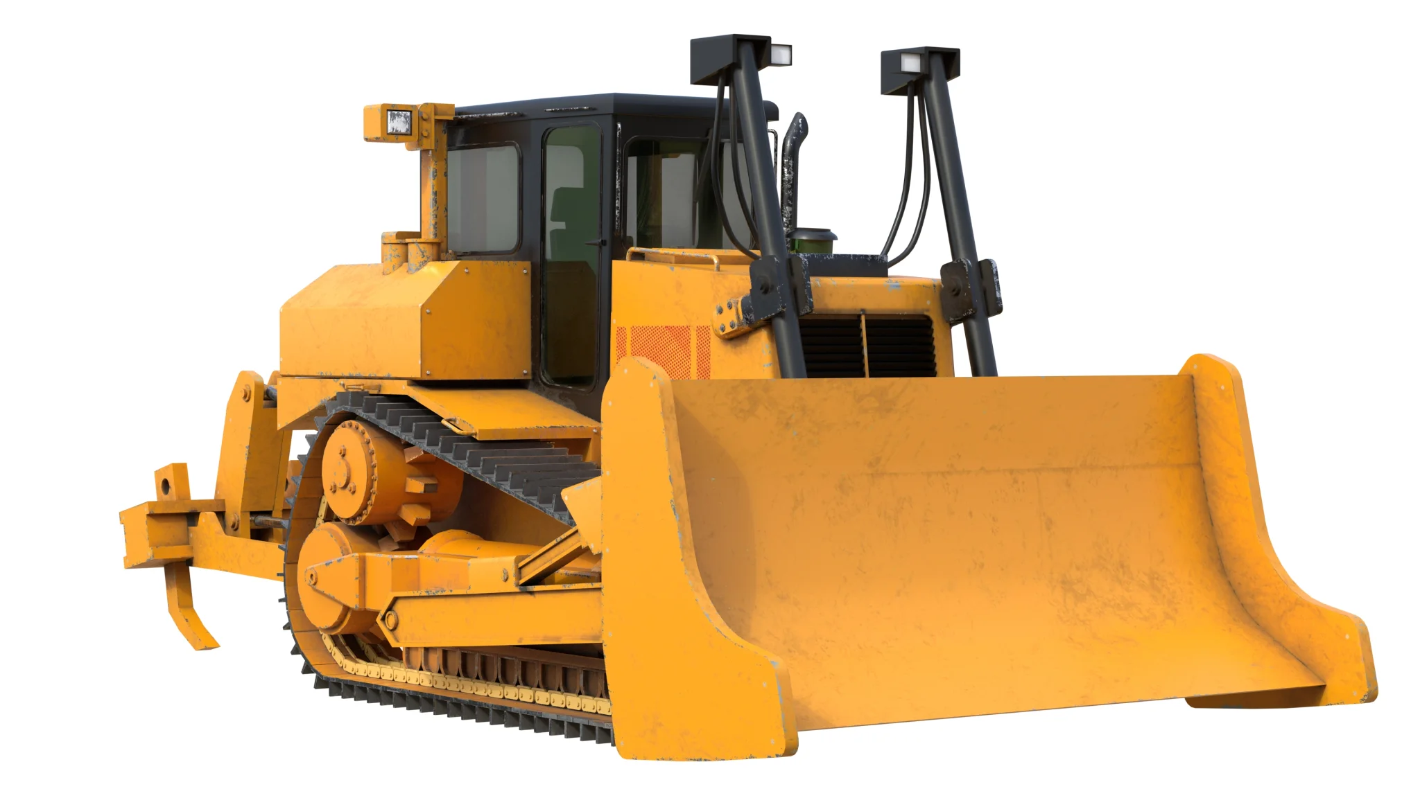 Dozer D7R Industrial Vehicle, 3D model preview 4