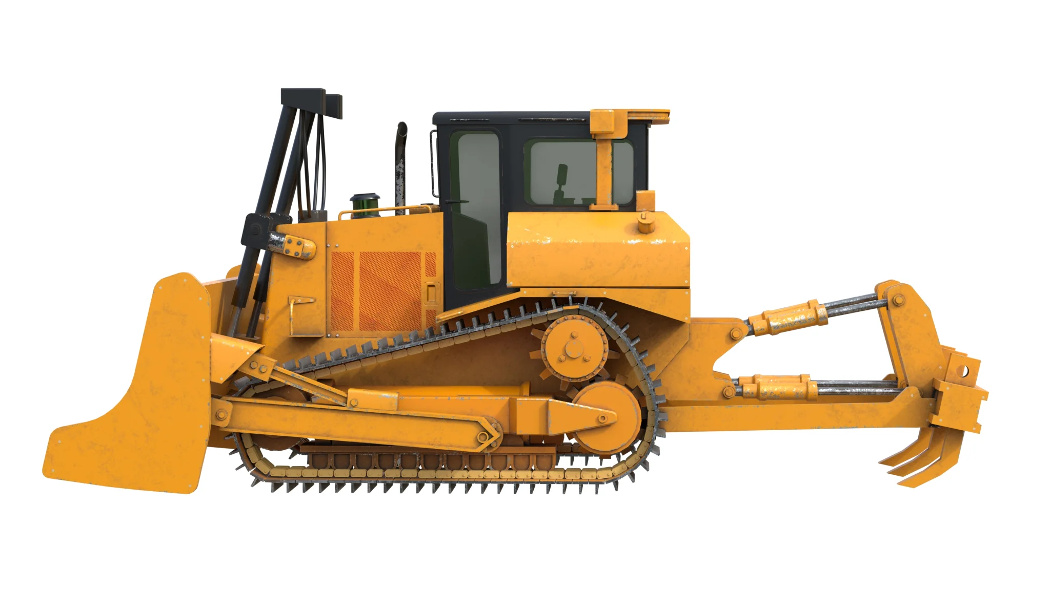 Dozer D7R Industrial Vehicle, 3D model preview 6