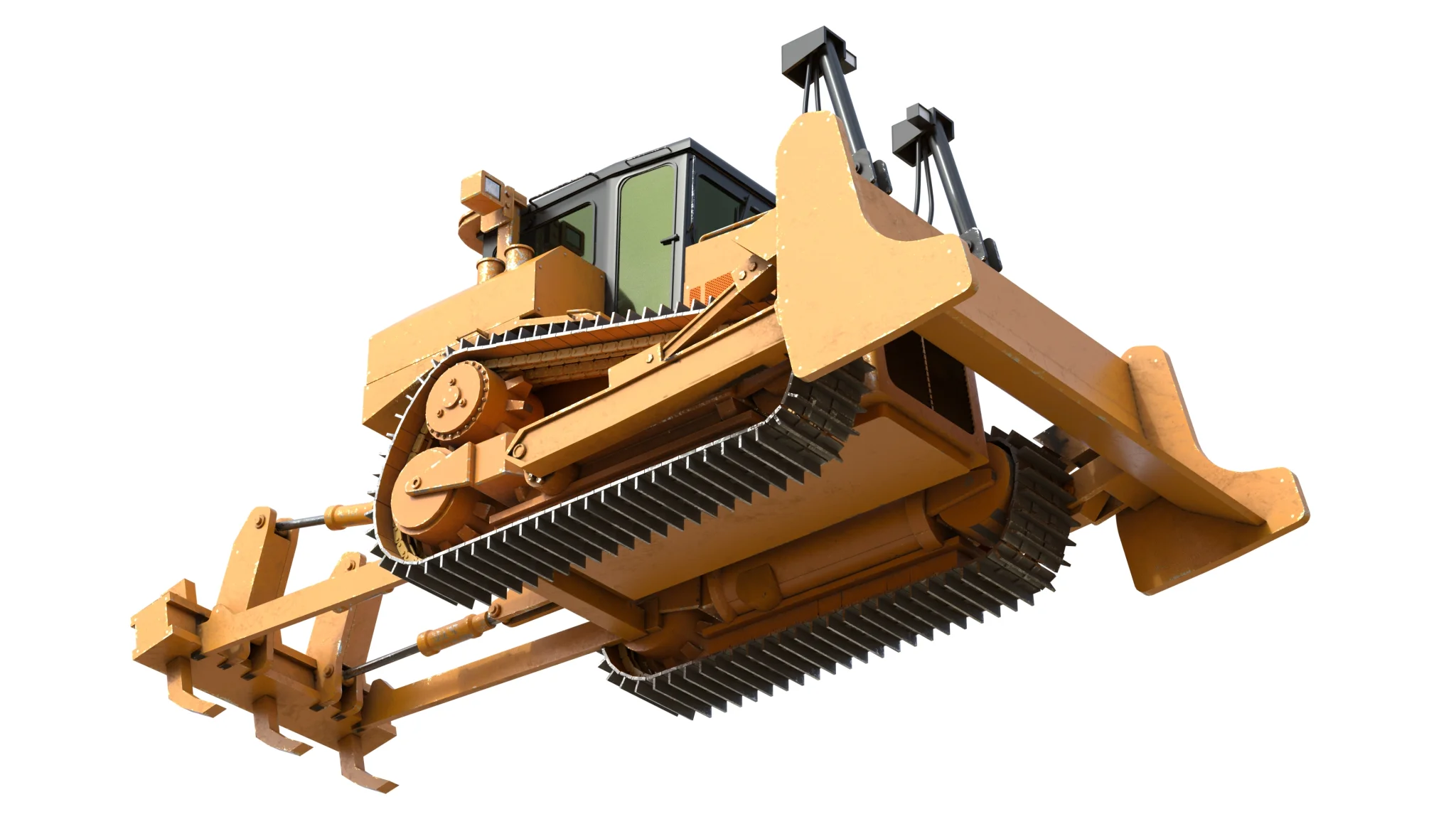 Dozer D7R Industrial Vehicle, 3D model preview 9