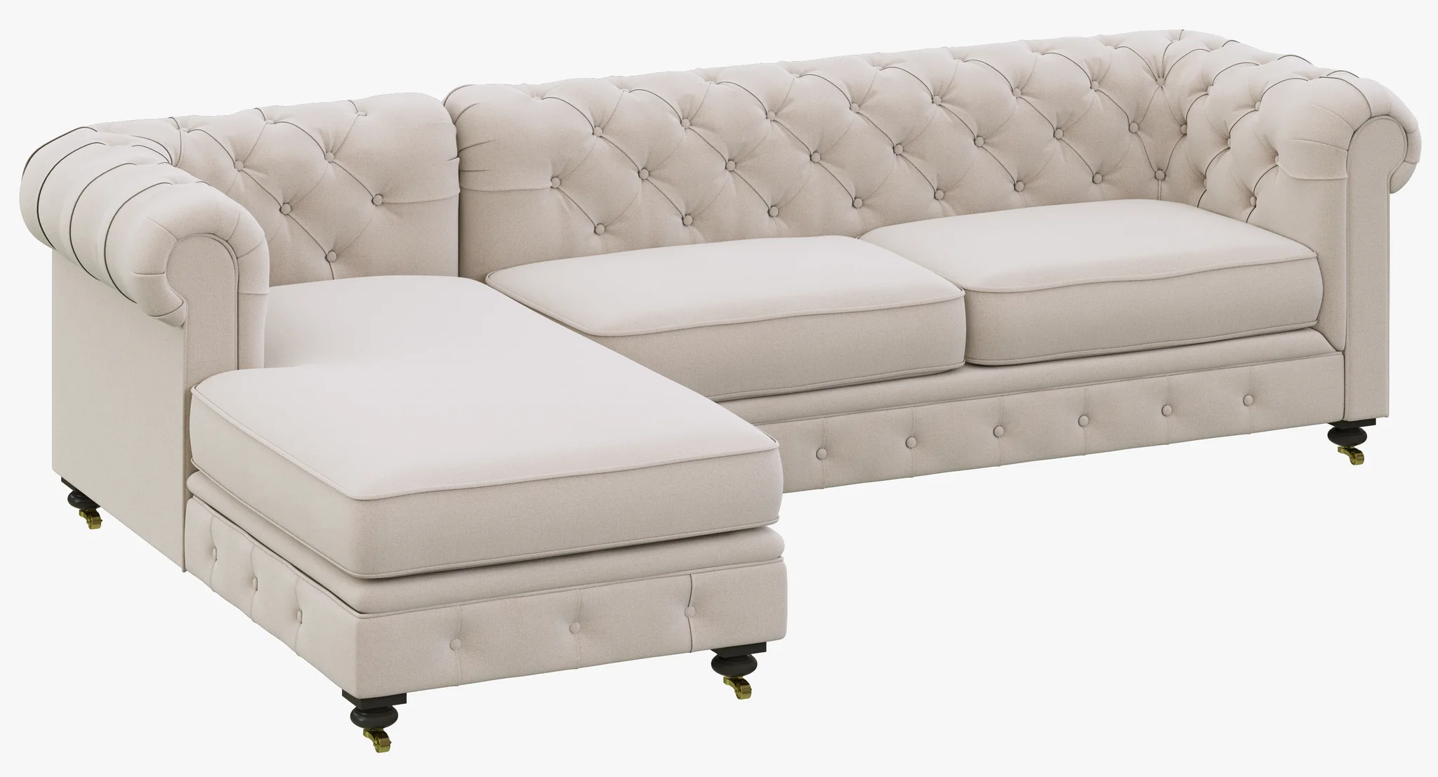 Restoration Hardware Petite Kensington Upholstered Left Arm Chaise Sectional — 3D model preview 1
