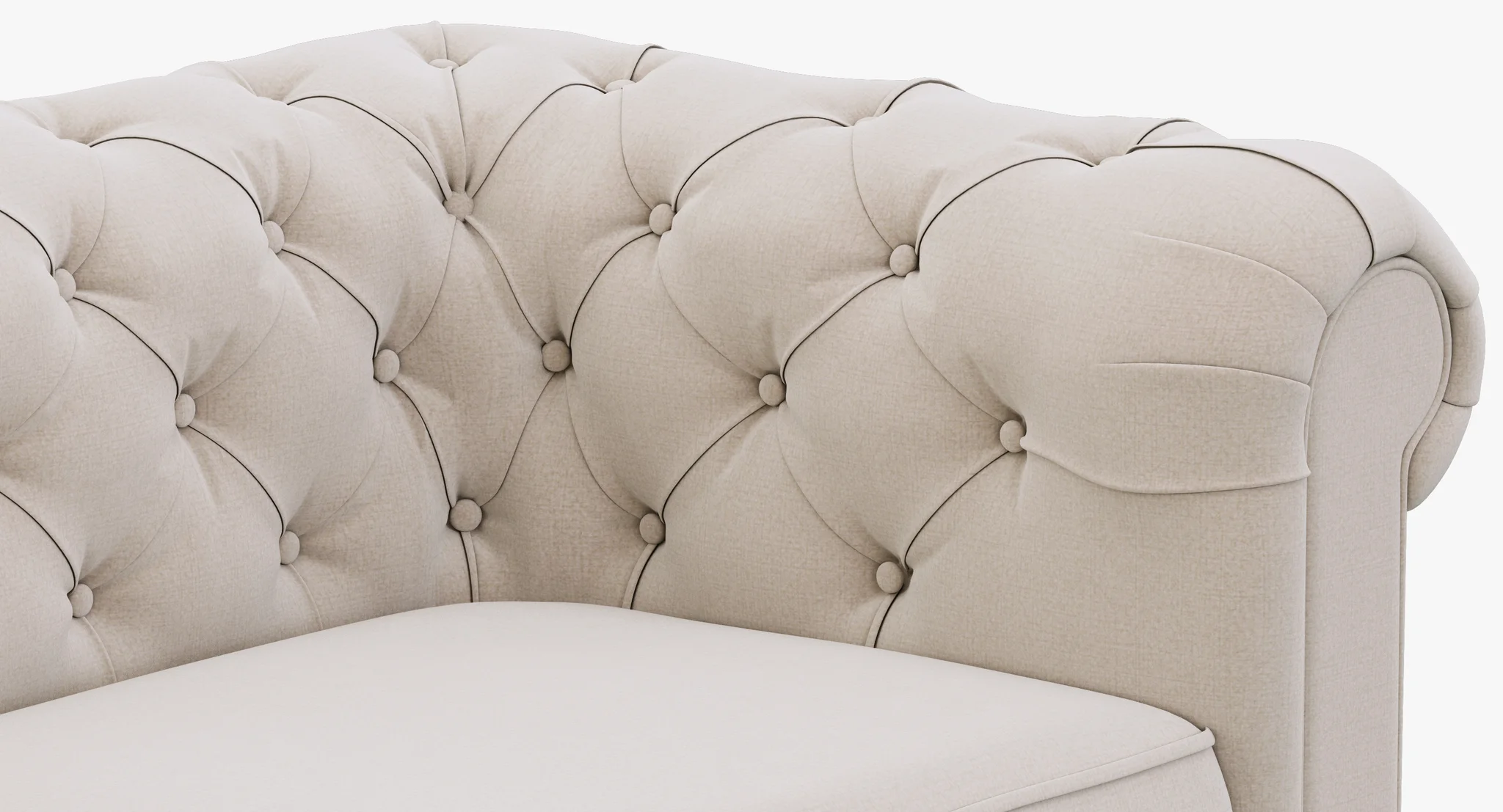 Restoration Hardware Petite Kensington Upholstered Left Arm Chaise Sectional — 3D model preview 5