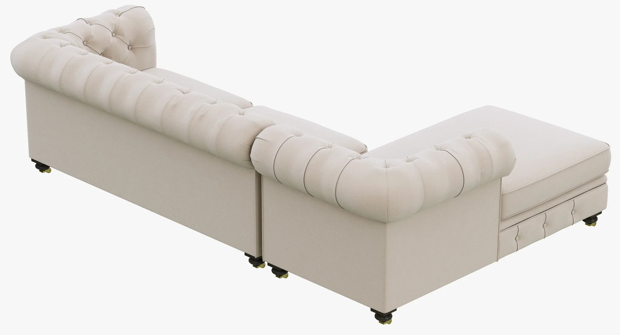 Restoration Hardware Petite Kensington Upholstered Left Arm Chaise Sectional — 3D model preview 6