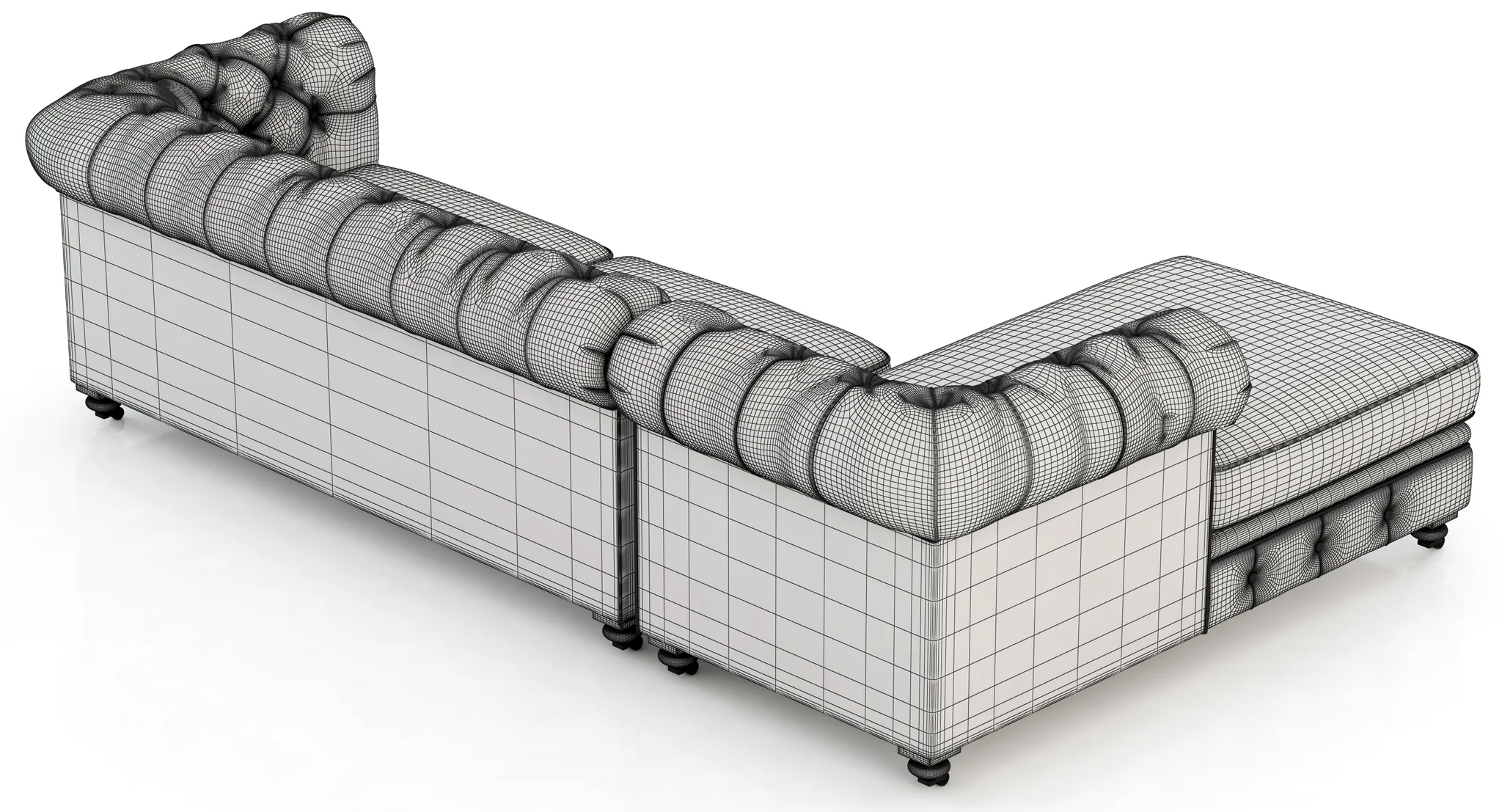 Restoration Hardware Petite Kensington Upholstered Left Arm Chaise Sectional — 3D model preview 7