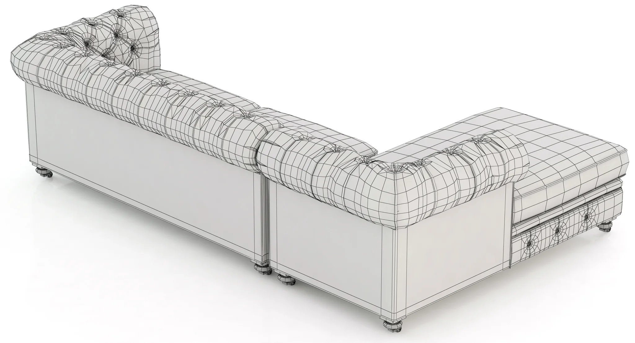 Restoration Hardware Petite Kensington Upholstered Left Arm Chaise Sectional — 3D model preview 8