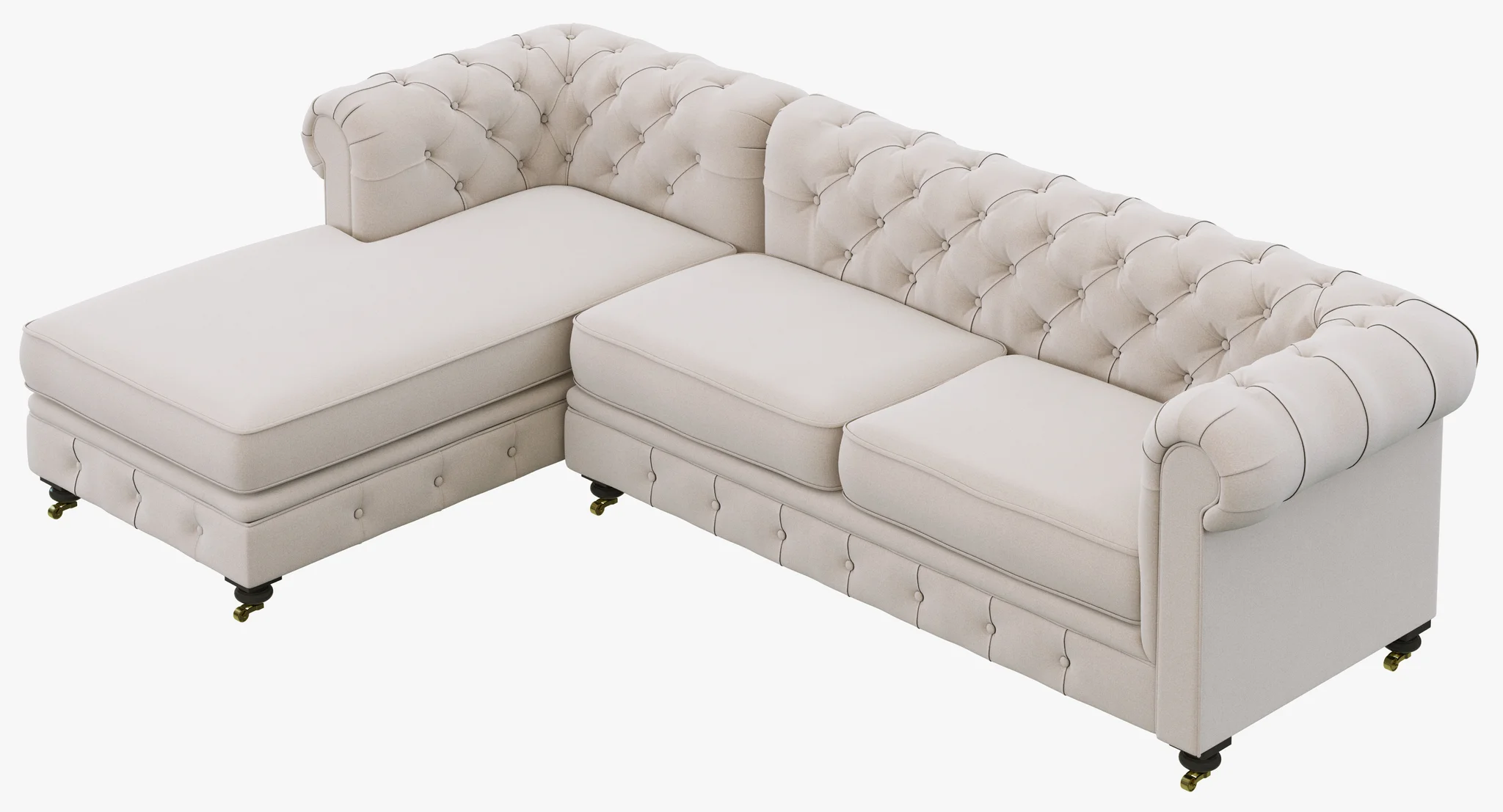 Restoration Hardware Petite Kensington Upholstered Left Arm Chaise Sectional — 3D model preview 9