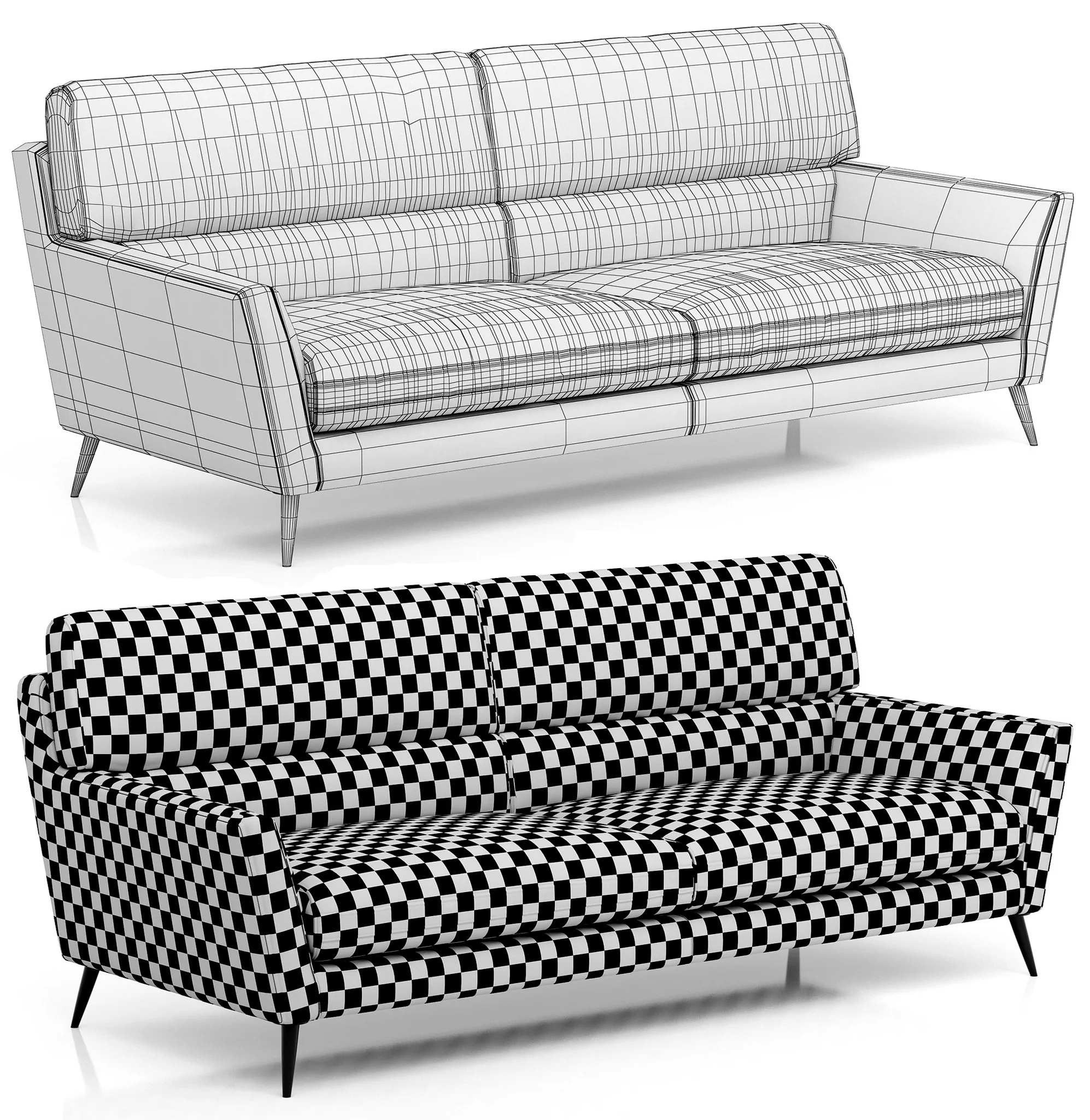 Roche Bobois TOCADE Large 3 Seat Sofa, 3D model preview 10